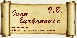 Ivan Burkanović vizit kartica